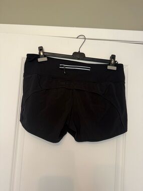 lululemon athletica Black High-Rise Athletic Shorts with Zippered Back Pocket